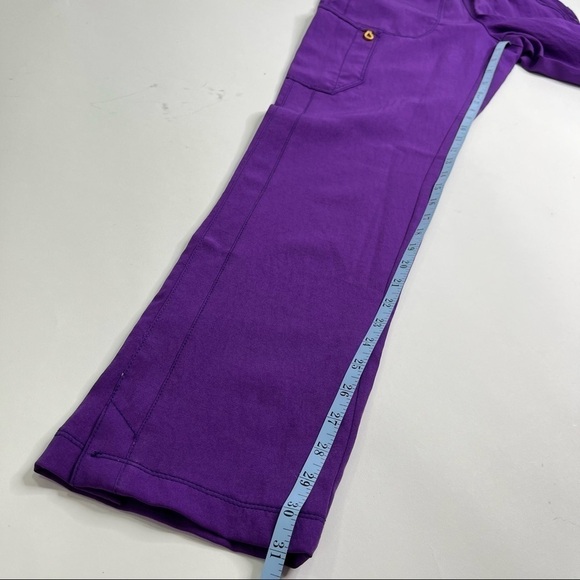 NEW WonderWink Purple Four-Stretch Elastic Waist No Iron Sport Cargo Scrub Pants - Picture 16 of 16